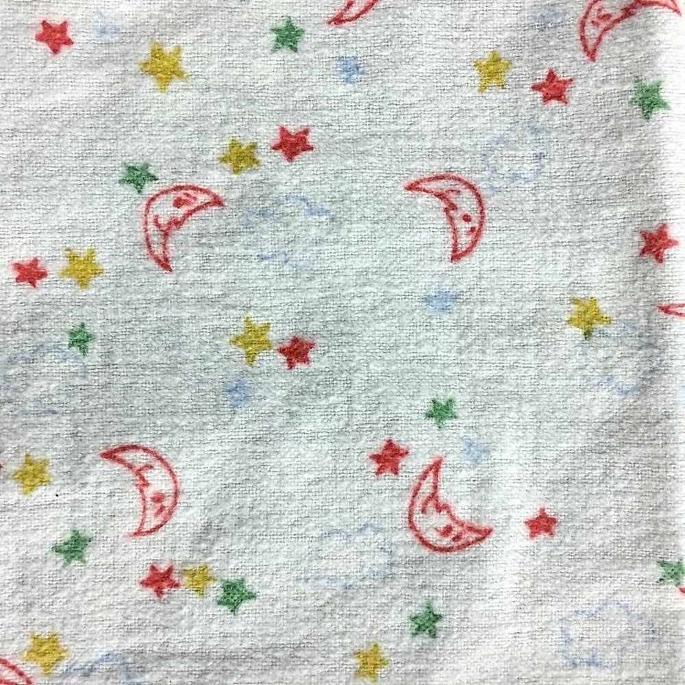 Babycrest Vintage White Stars Moon Baby‎ Receiving Blanket Cotton USA 30x35 Baby